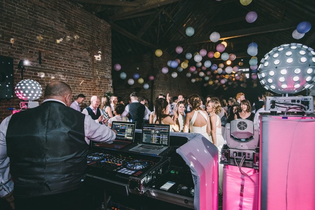 DJ Nick Chatten working hard at a recent wedding - 20 best top tips to hire your DJ